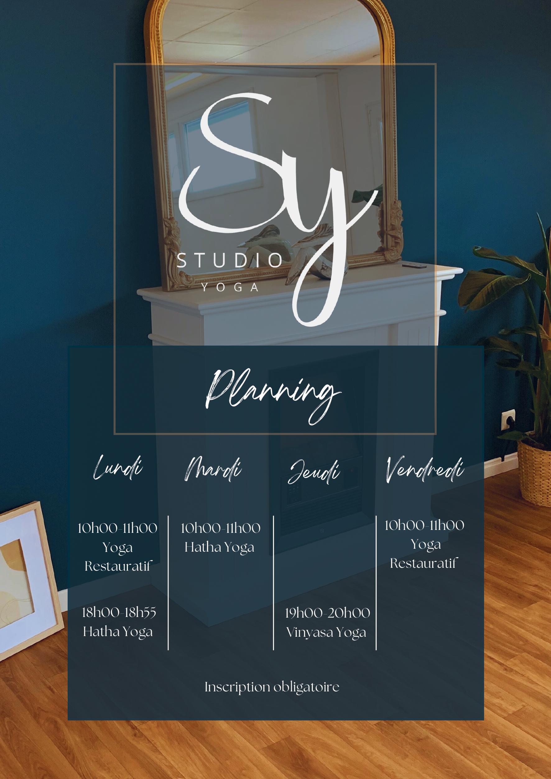 Planning et tarifs Yoga